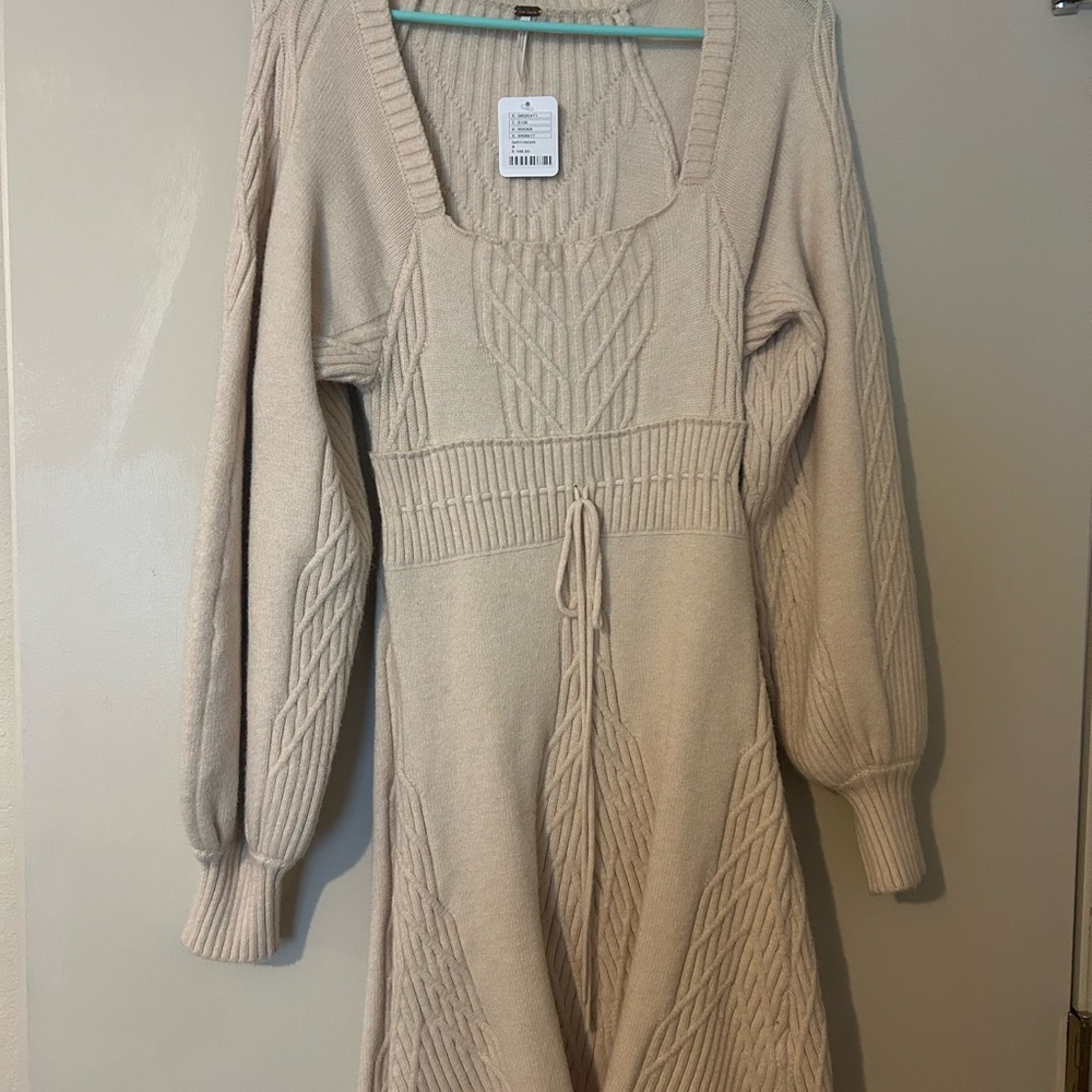 Free People Cream Knit Dress